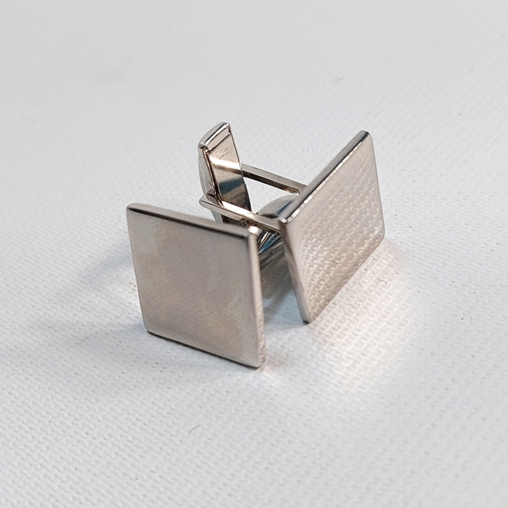 Classic Polished Stainless Steel Square Cufflinks